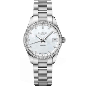 Longines L2.385.0.87.6 Conquest Classic Dial Diamond Bezel Stainless Steel