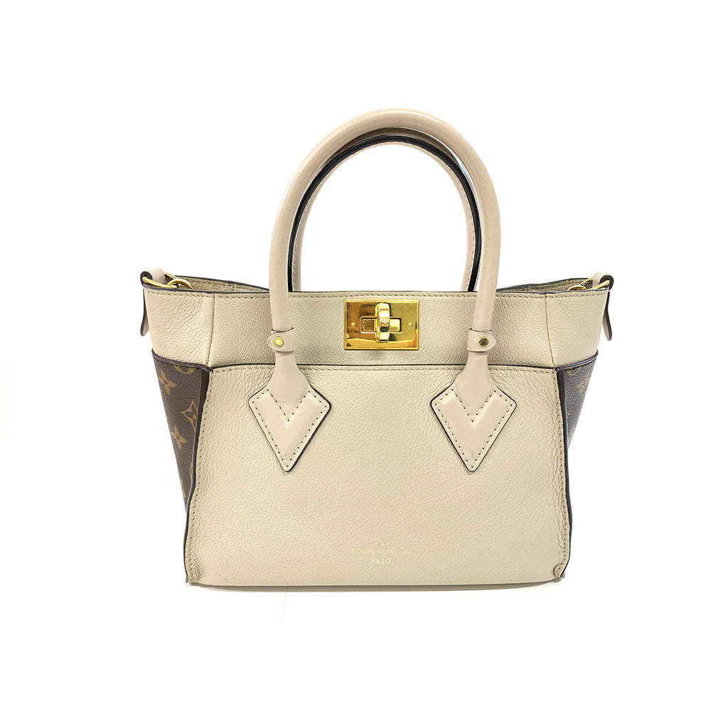 Louis Vuitton LOUIS VUITTON On My Side PM Tote Bag, Greige,  Calf Leather, Gold Hardware 