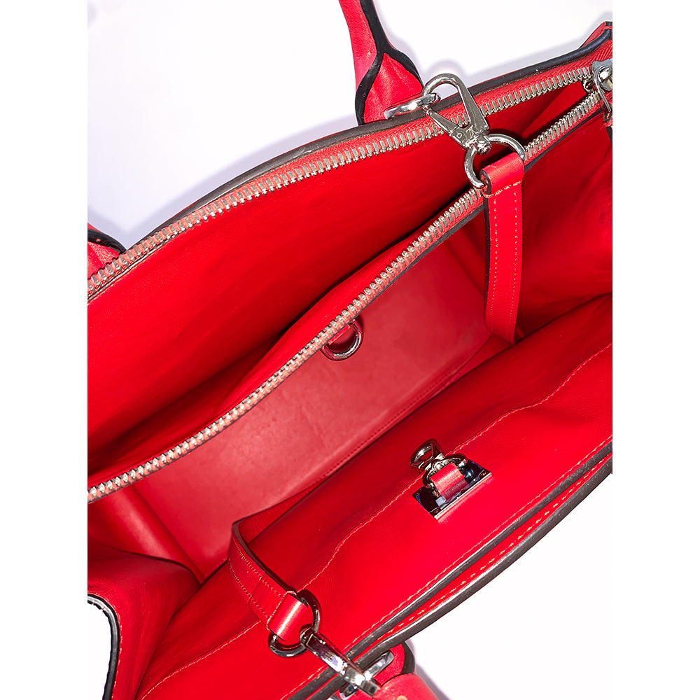 Louis Vuitton LOUIS VUITTON City Streamer MM, Red, Calf Leather, Silver Hardware - view 5