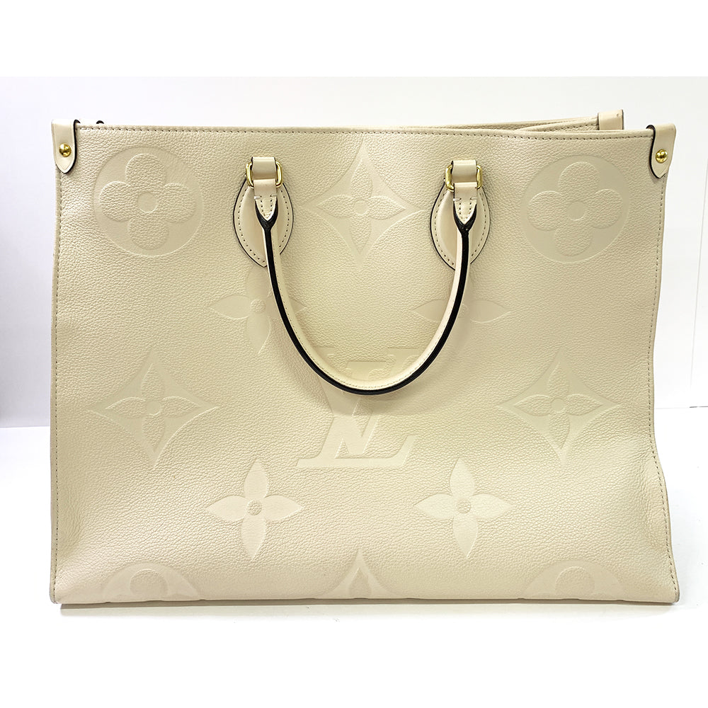Louis Vuitton LOUIS VUITTON On The Go GM, White, Monogram Empreinte Leather M45081 