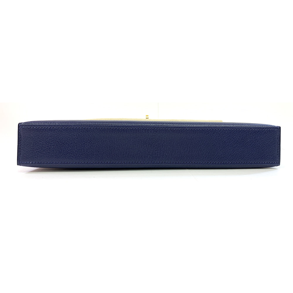 Hermès HERMES Kelly Cut 18cm, Dark Blue, Mysore Goatskin Leather, Gold Hardware - view 4