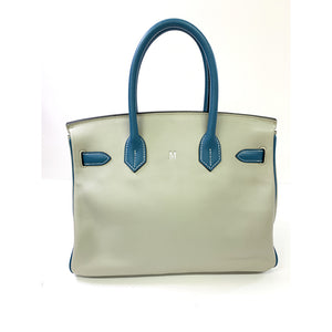 Hermès HERMES Birkin 30cm, light grey & blue, Swift Leather, Palladium Hardware, Personal Order - view 3