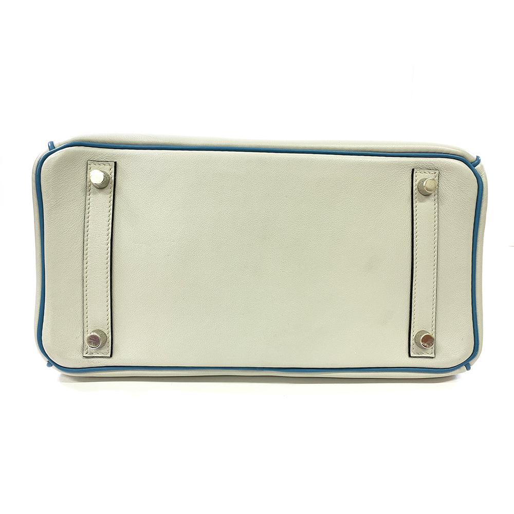 Hermès HERMES Birkin 30cm, light grey & blue, Swift Leather, Palladium Hardware, Personal Order - view 4