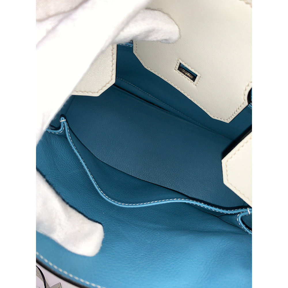 Hermès HERMES Birkin 30cm, light grey & blue, Swift Leather, Palladium Hardware, Personal Order - view 5