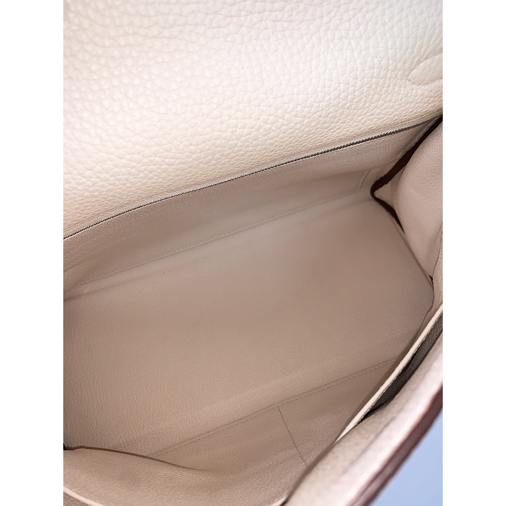 Hermès HERMES Kelly 28cm, White, Togo Leather, Paladium Hardware - view 5