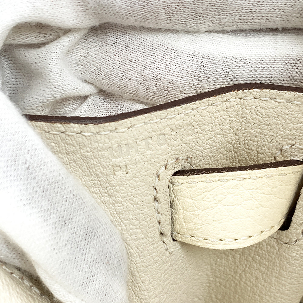 Hermès HERMES Kelly 28cm, White, Togo Leather, Paladium Hardware - view 7