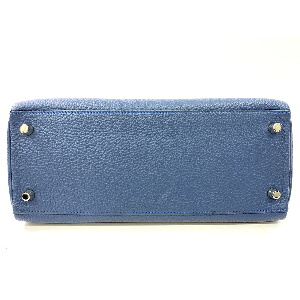 Hermès HERMES Kelly 28cm, Navy Blue, Togo Leather, Palladium Hardware - view 4