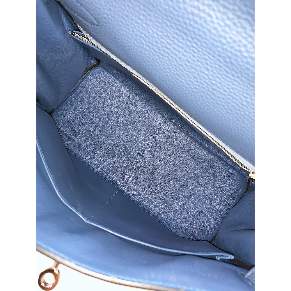 Hermès HERMES Kelly 28cm, Navy Blue, Togo Leather, Palladium Hardware - view 5