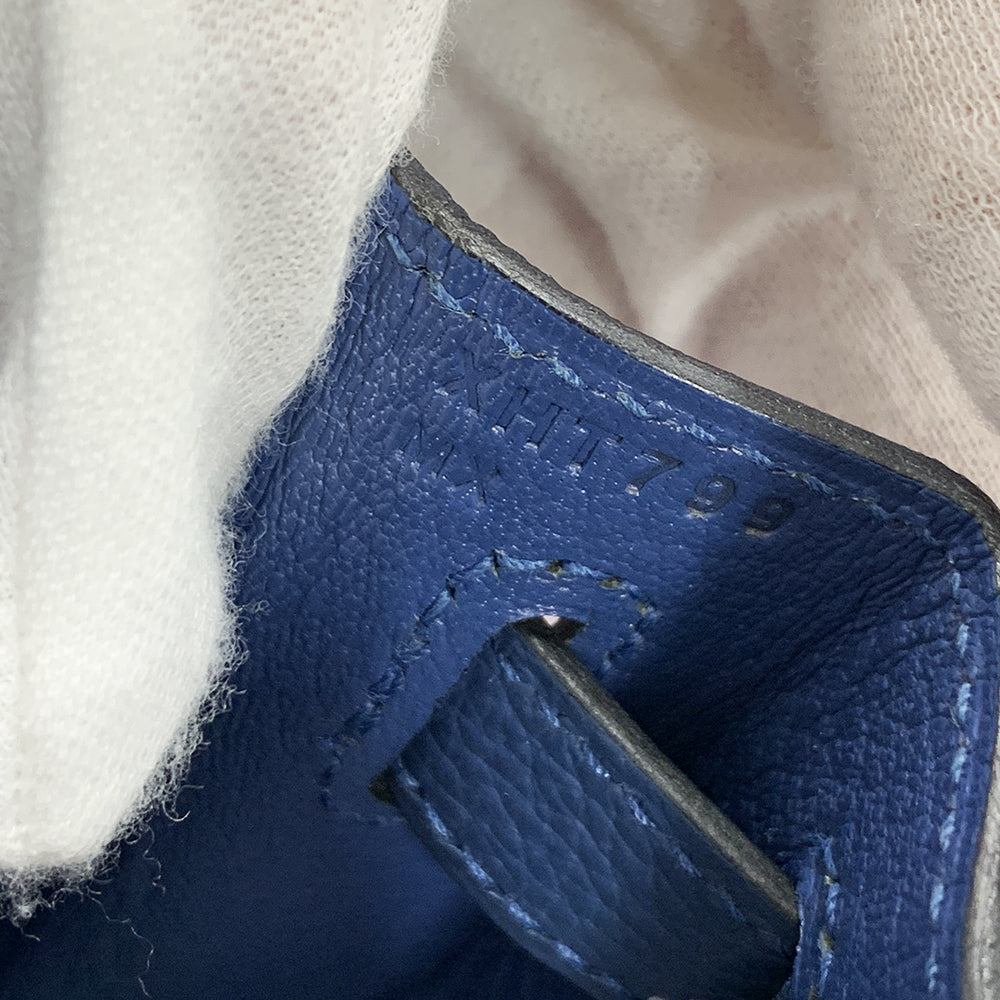 Hermès HERMES Kelly 28cm, Navy Blue, Togo Leather, Palladium Hardware - view 7