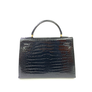 Hermès HERMES Kelly 32cm, Black, Porosas Leather, Gold Hardware - view 3