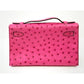 Hermès HERMES pochette Kelly 22cm, Pink, Ostrich Leather, Palladium Hardware - view 3