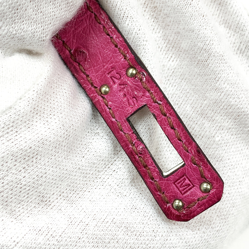 Hermès HERMES pochette Kelly 22cm, Pink, Ostrich Leather, Palladium Hardware - view 7