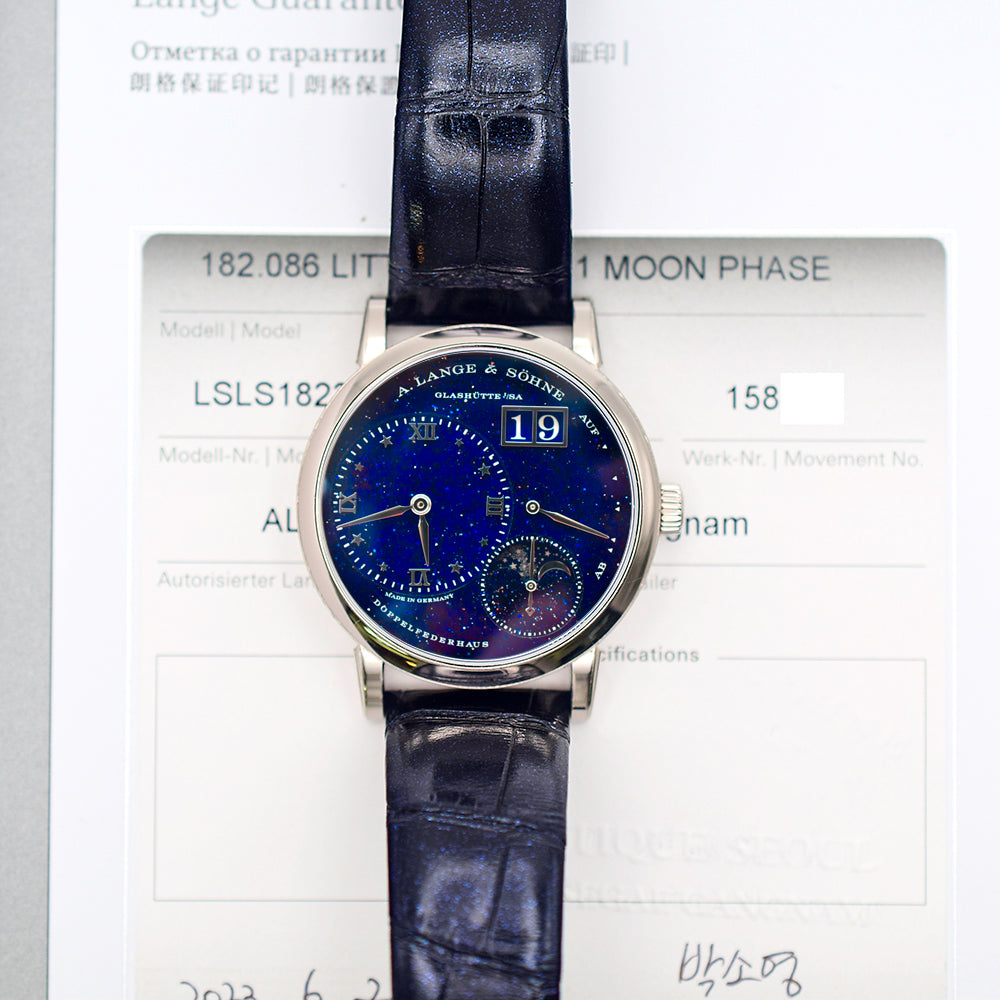 Louis Vuitton 182.086 Little Lange 1 Moon Phase 38.5mm White Gold Manual Winding