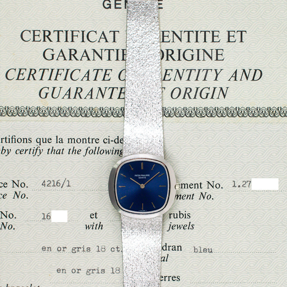Patek Philippe 4216/1 Golden Ellipse 27mm White Gold 	Manual winding