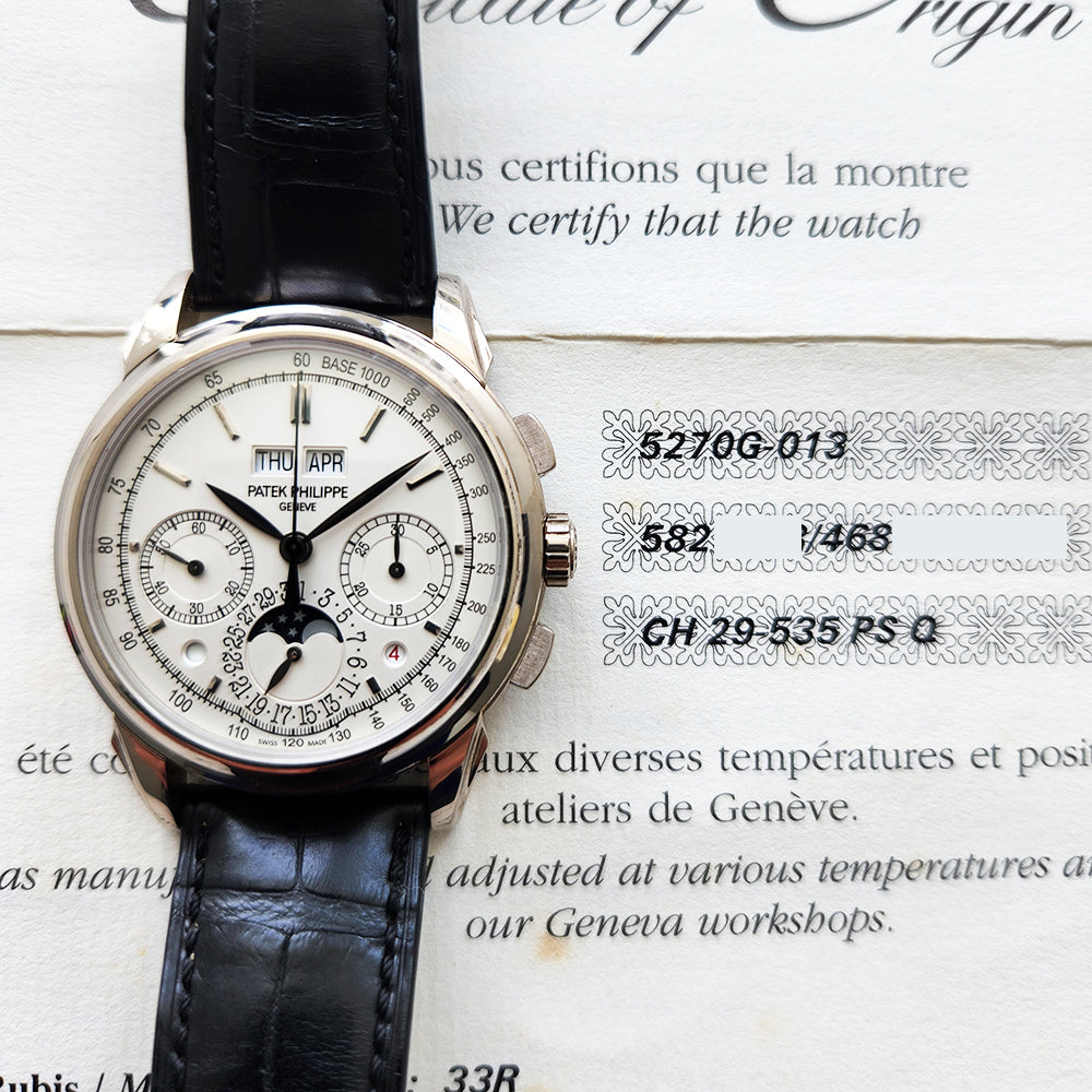 Patek Philippe 5270G-013 Perpetual Calendar Chronograph 41mm White Gold Self-Winding