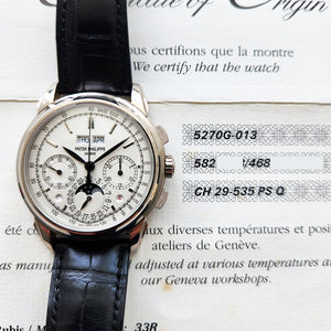 Patek Philippe 5270G-013 Perpetual Calendar Chronograph 41mm White Gold Self-Winding