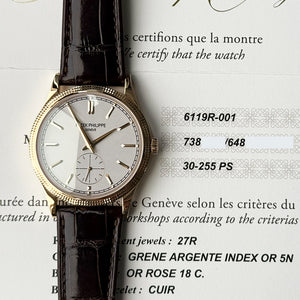 Patek Philippe 6119R-001 Calatrava 39mm Manual Clou De Paris Rose Gold