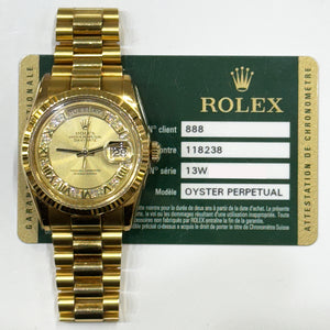 Rolex 118238MR Day-Date President 36mm Yellow Gold Fluted Bezel