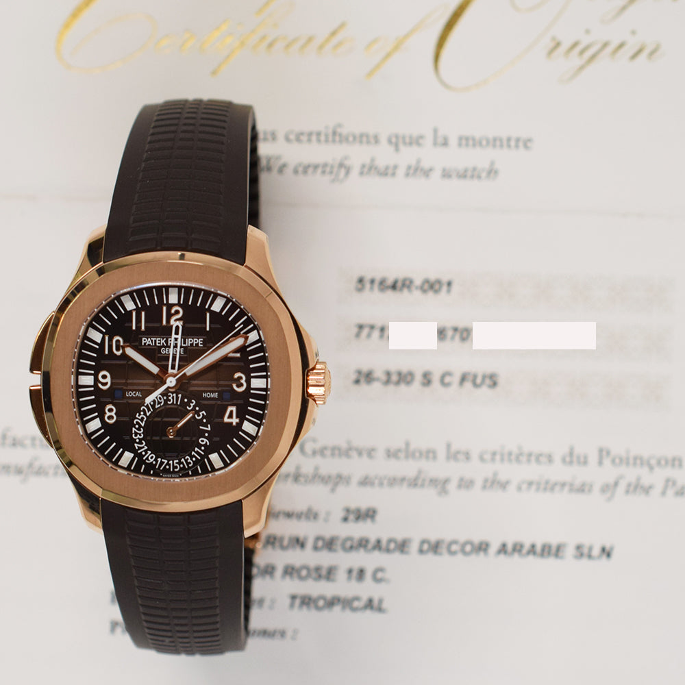 Patek Philippe 5164R-001 Aquanaut Travel Time Selfwinding 40.8mm Rose Gold