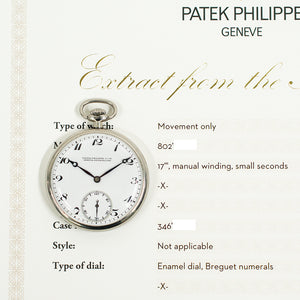 Patek Philippe Patek Pocket Watch Circa 1936 