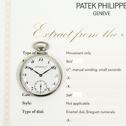 Patek Philippe Patek Pocket Watch Circa 1936 