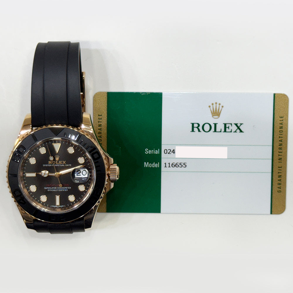 Rolex 116655 Yacht-Master 40mm Rose Gold on Strap