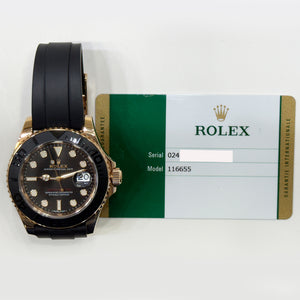 Rolex 116655 Yacht-Master 40mm Rose Gold on Strap