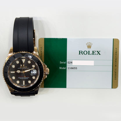 Rolex 116655 Yacht-Master 40mm Rose Gold on Strap