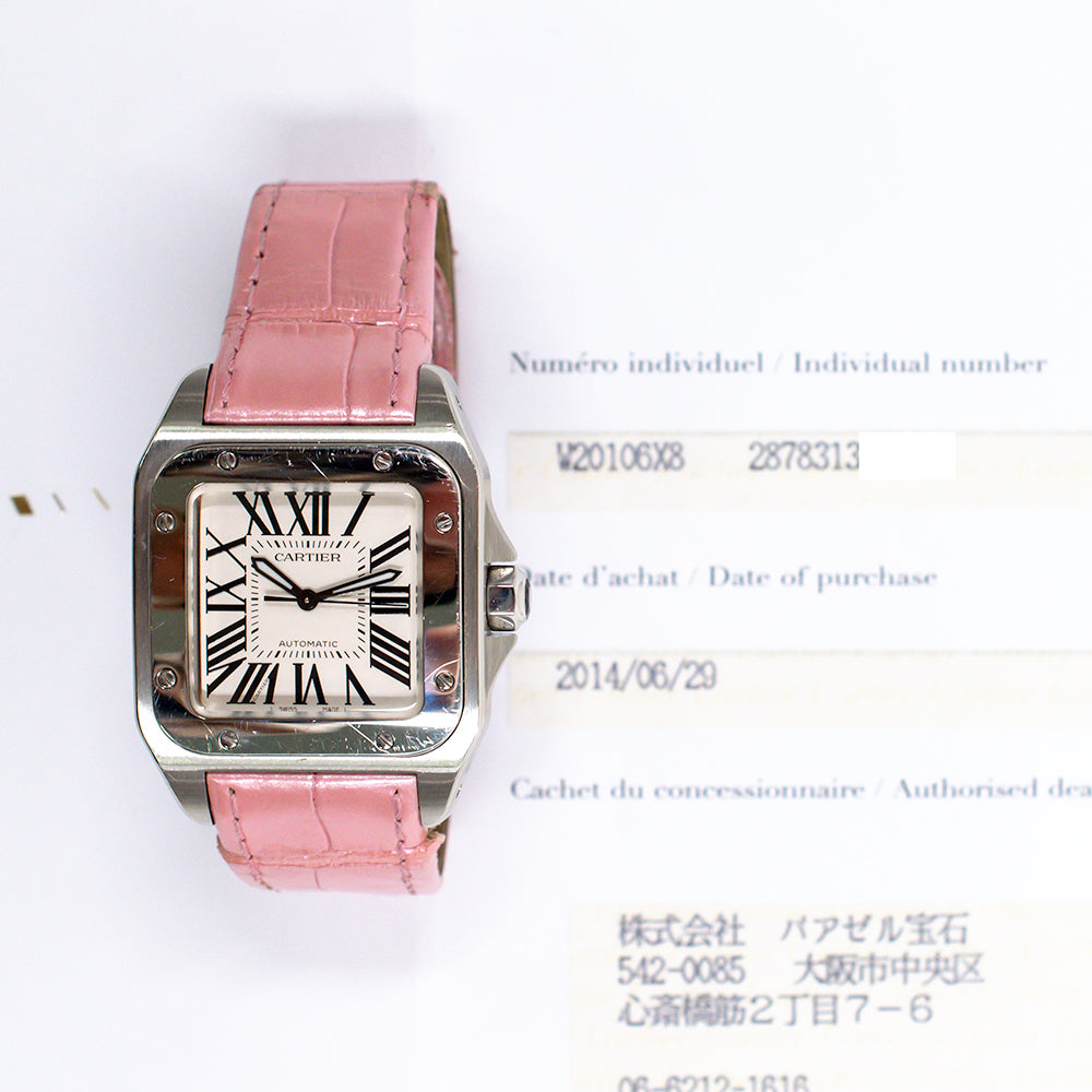 Cartier W20106X8 Santos 100 44.2mm x 35.6mm Steel Selfwinding