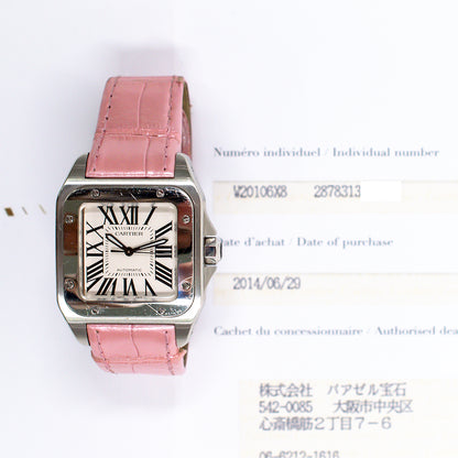 Cartier W20106X8 Santos 100 44.2mm x 35.6mm Steel Selfwinding