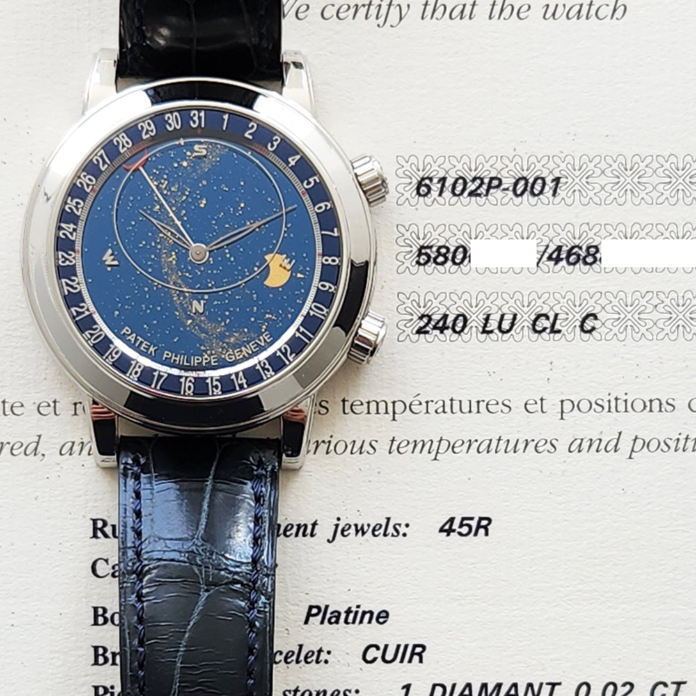 Patek Philippe 6102P-001 Celestial Moon Phases 44mm Platinum Self-Winding