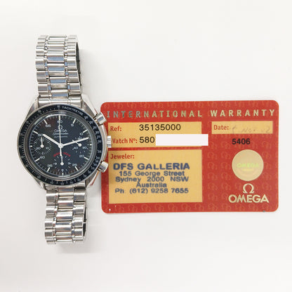 Omega 3510.5100 Speedmaster Reduced 39mm Stainless Steel Blue Tachymeter Bezel Date