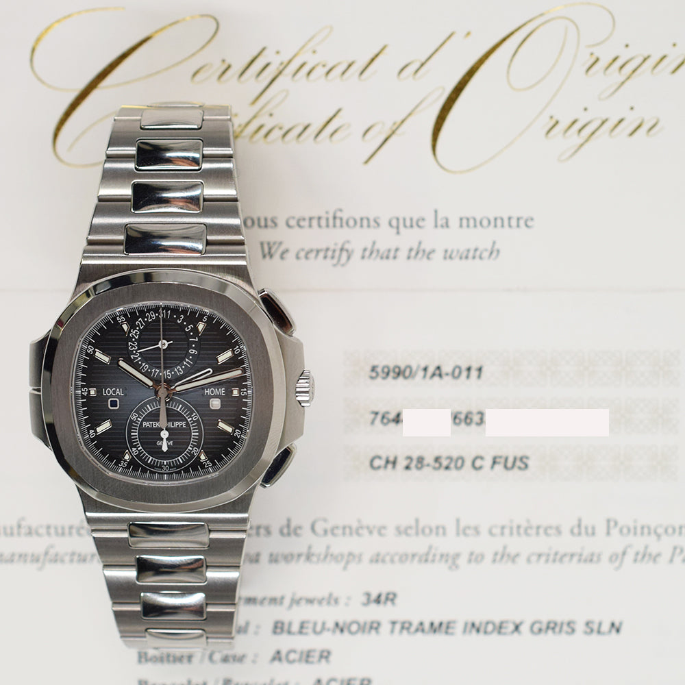 Patek Philippe 5990/1A-011 Nautilus Travel Time Flyback Chronograph selfwinding 40.5mm Stainless Steel
