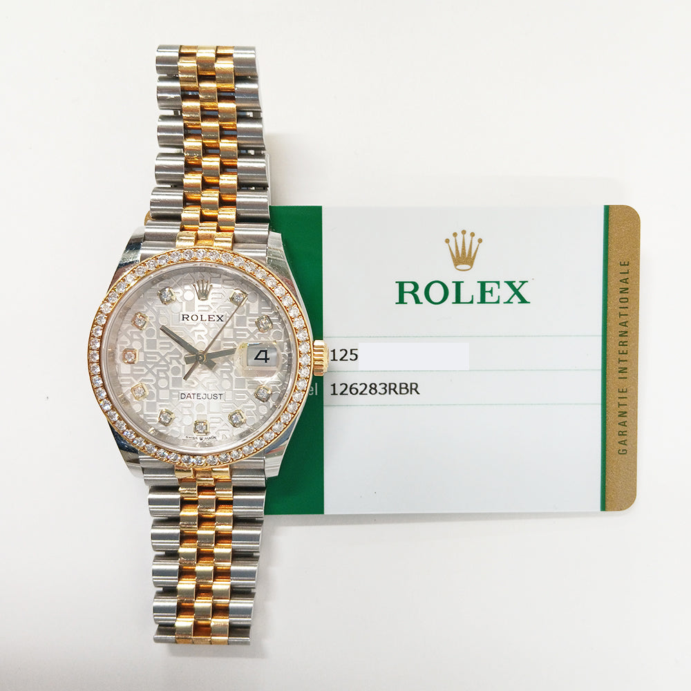 Rolex 126283RBR Datejust 36mm Diamond Bezel Steel and Yellow Gold
