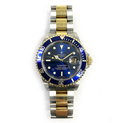Rolex Submariner Date 40mm Stainless Steel & Yellow Gold - Blue Fluted Bezel - Blue Dial - Oyster Bracelet 16613 - 2005