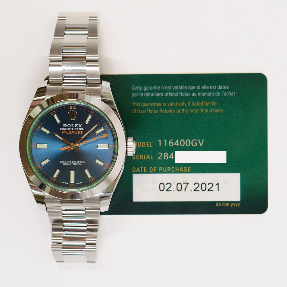 Rolex 116400GV Milgauss Green Crystal