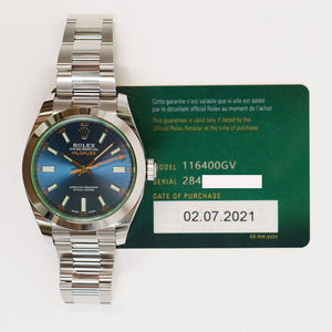Rolex 116400GV Milgauss Green Crystal