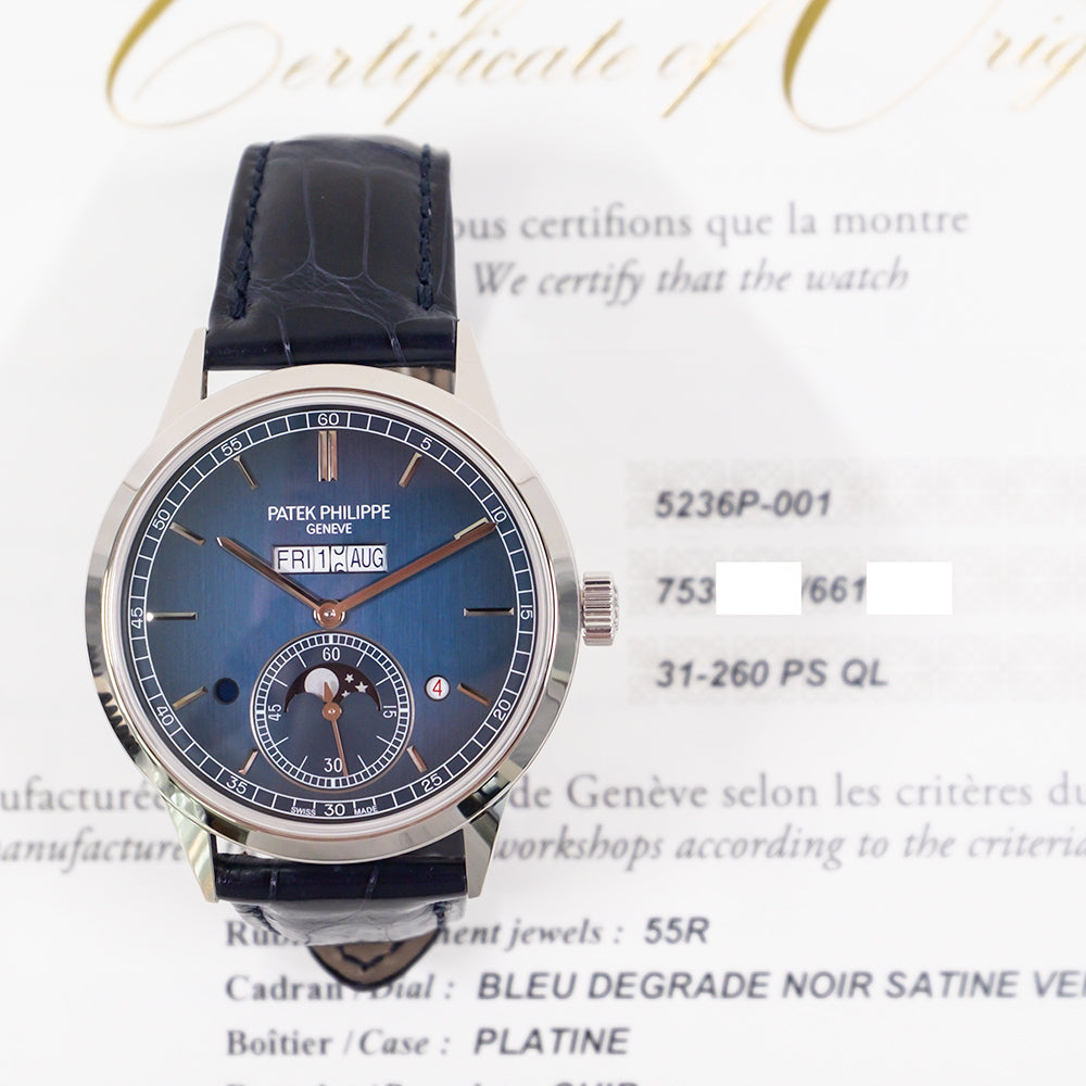 Patek Philippe 5236P-001 In-line Perpetual Calendar 41.2mm Platinum Self-Winding