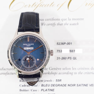 Patek Philippe 5236P-001 In-line Perpetual Calendar 41.2mm Platinum Self-Winding