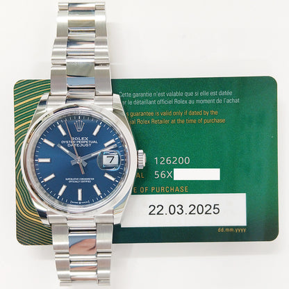 Rolex 126200 Datejust 36mm Domed Bezel Steel