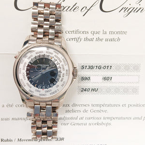 Patek Philippe 5130/1G-011 World Time 39.5mm White Gold Self-Winding