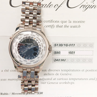 Patek Philippe 5130/1G-011 World Time 39.5mm White Gold Self-Winding