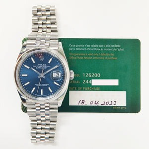 Rolex 126200 Datejust 36mm Domed Bezel Steel