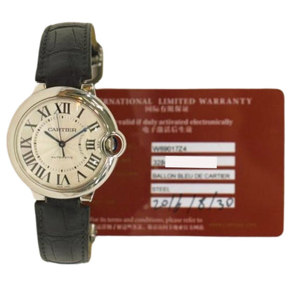 Cartier W69017Z4 Ballon Bleu 36mm Steel Selfwinding On Leather Strap