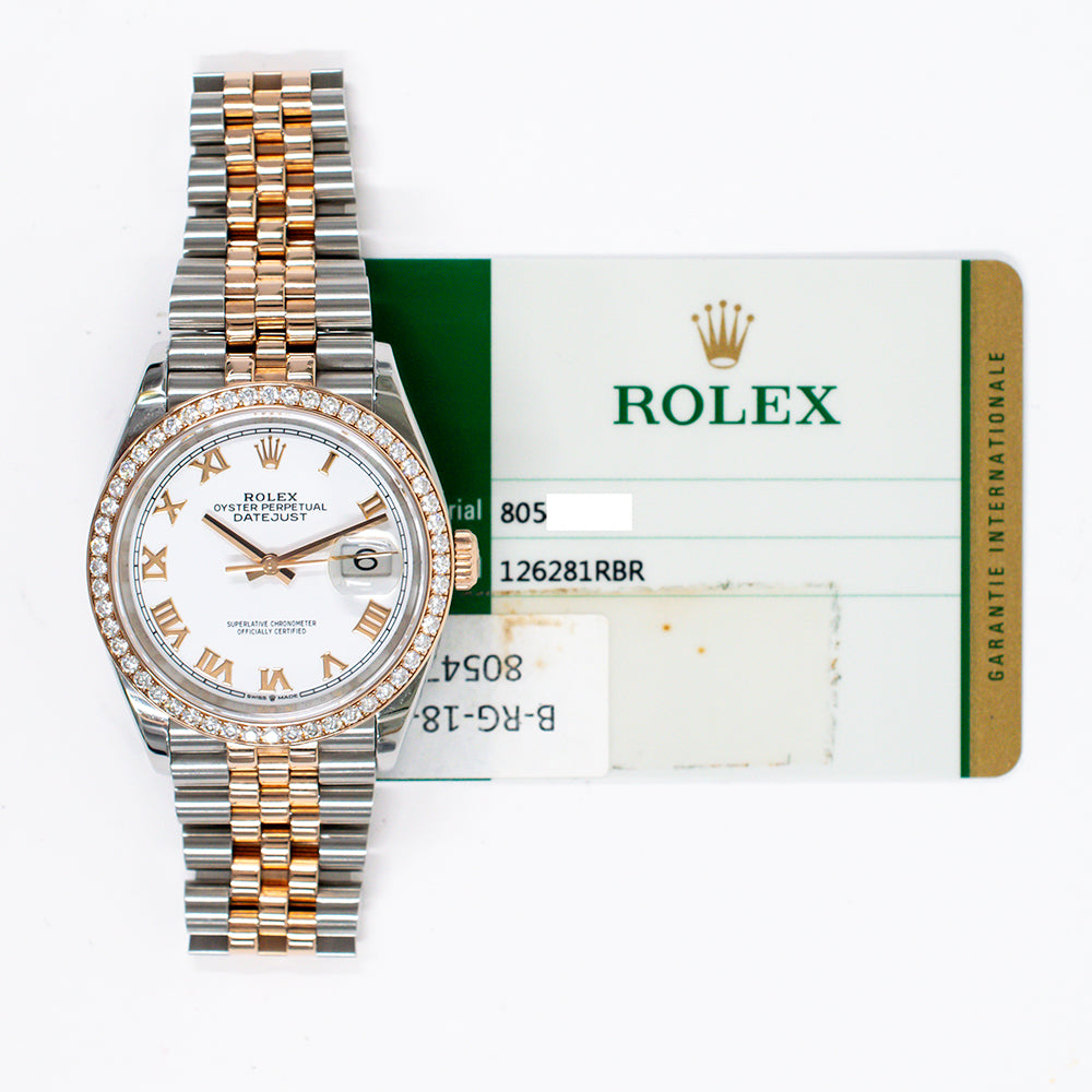 Rolex 126281RBR Datejust 36mm Diamond Bezel Steel and Rose Gold