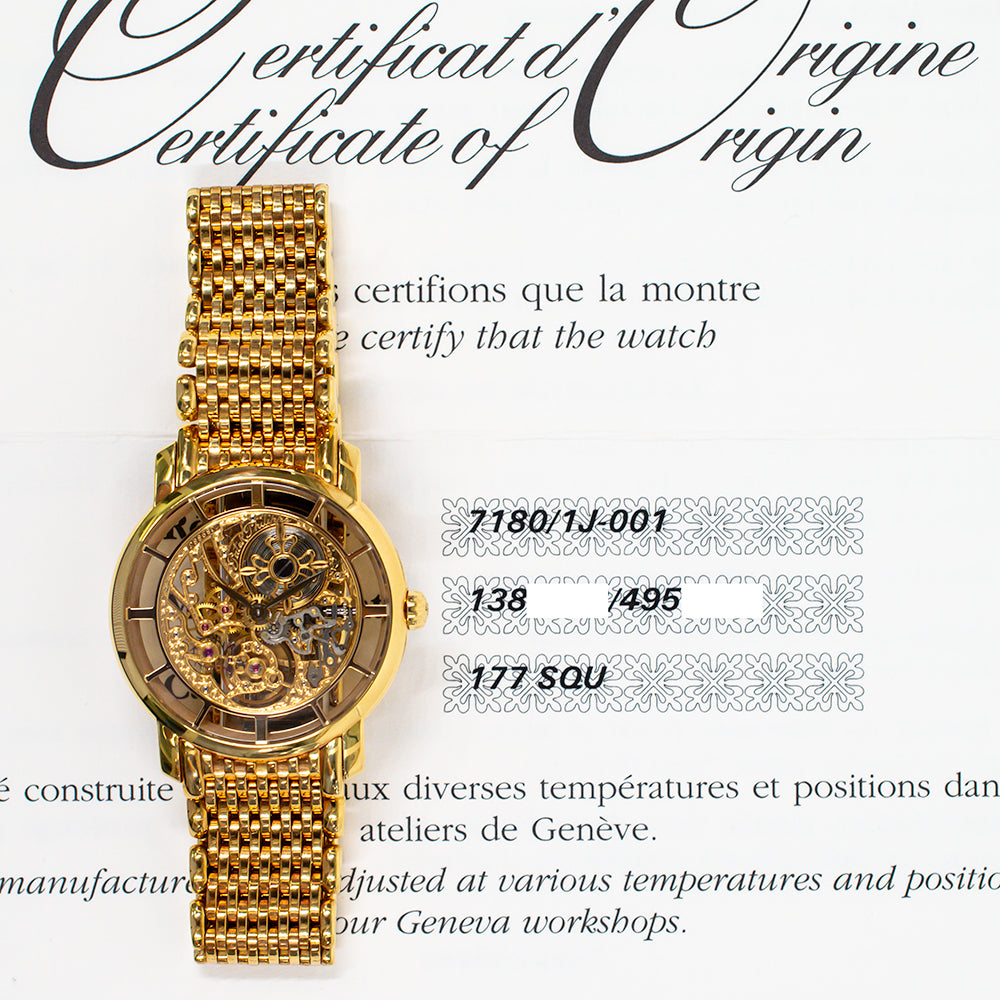 Patek Philippe 7180/1J-001 Calatrava 31.5mm Skeleton Dial Yellow Gold Manual-Winding