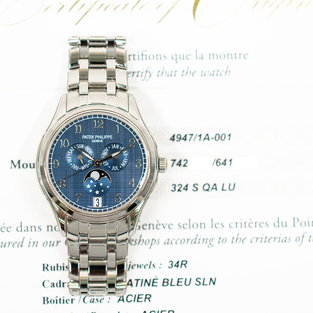 Patek Philippe 4947/1A-001 Complications Annual Calendar 38mm Moonphase - Steel