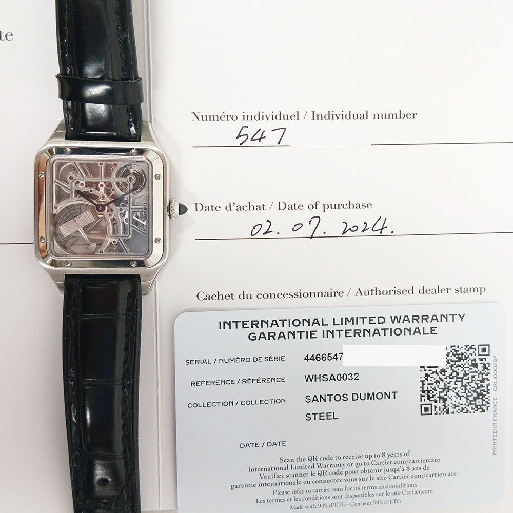 Cartier WHSA0032 Santos-Dumont Skeleton 31mm x 43.5mm Steel  Selfwinding