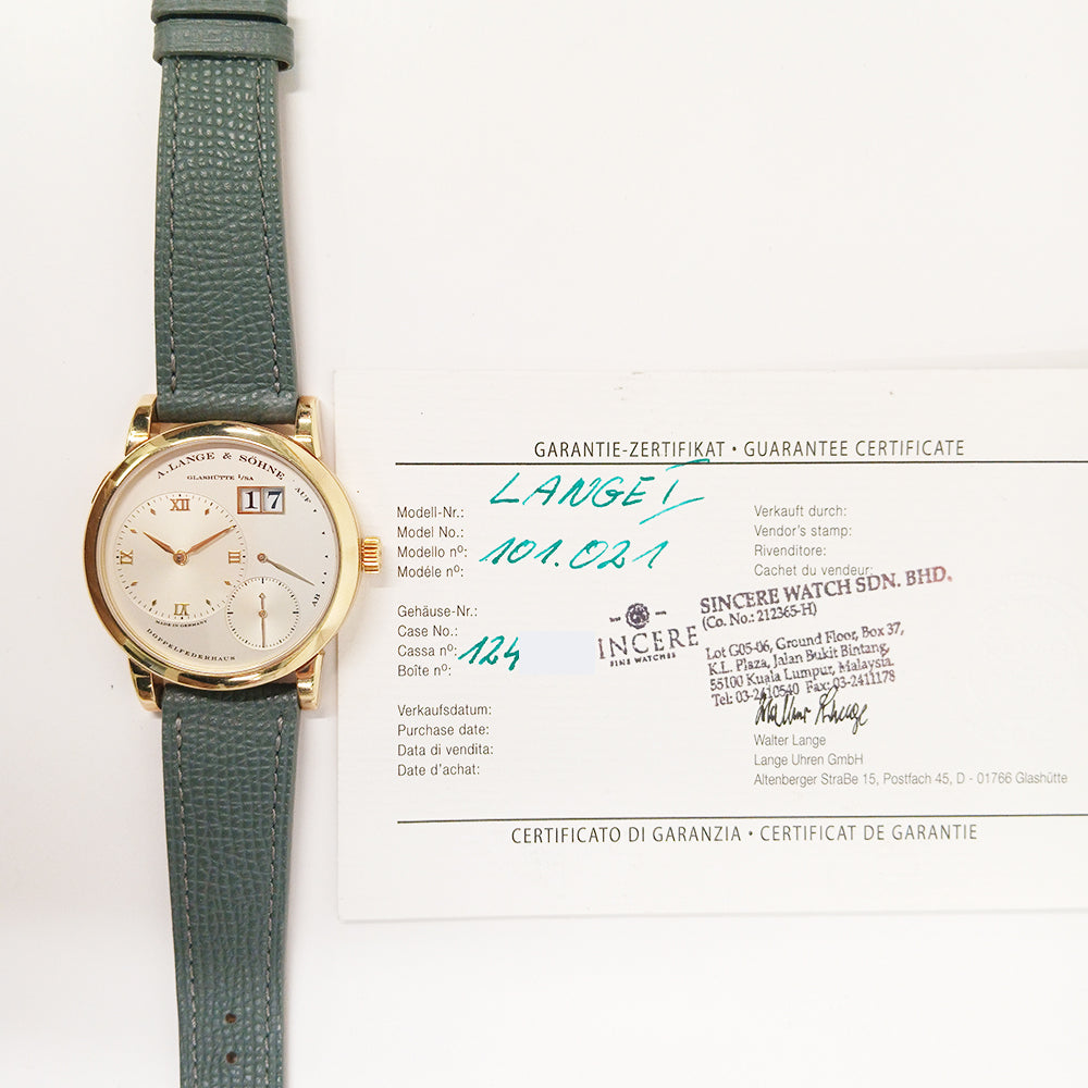 Louis Vuitton 101.021 Lange 1 38.5mm Yellow Gold Manual Winding