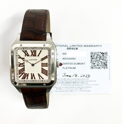 Cartier WGSA0082 Santos-Dumont XL - Platinum - Limited Edition of 200 - 46.6mm x 33.9mm Manual Winding